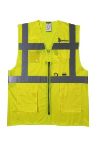 大量訂製反光帶背心外套   螢光黃工業制服  魔術貼袋蓋設計  數據中心 保安人員    D432